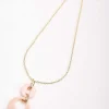 Pink Tortoise Drop Link Necklace