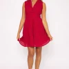 Pink Wrap Broderie Mini Dress