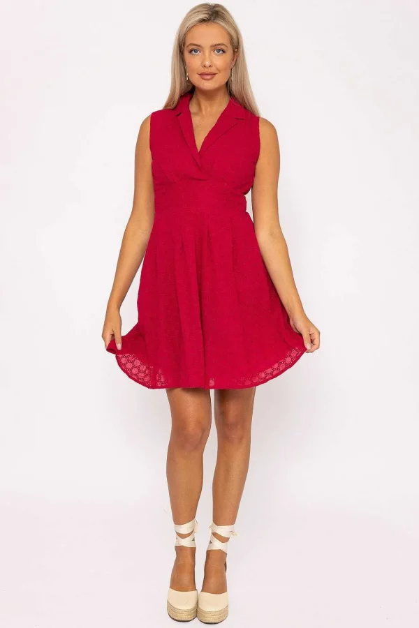 Pink Wrap Broderie Mini Dress