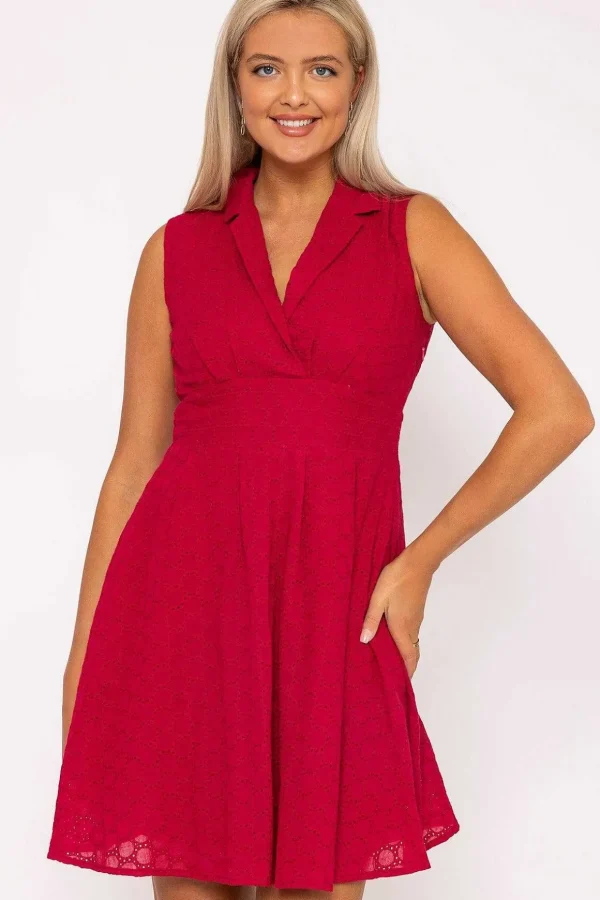 Pink Wrap Broderie Mini Dress