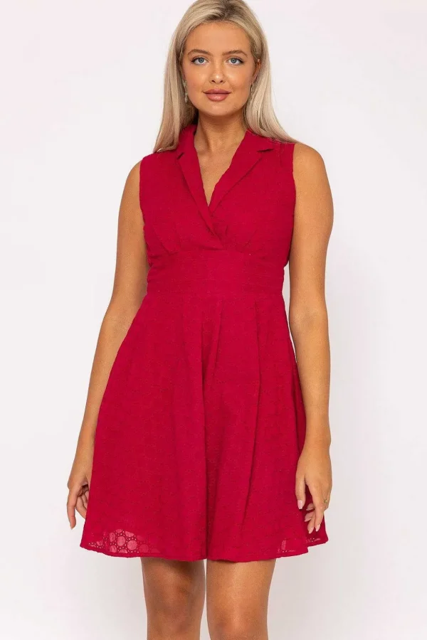 Pink Wrap Broderie Mini Dress