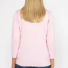 Plain Knit Sweater With Diamonte Detail In Pink