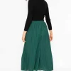 Pleated Wide Leg Pant In Green