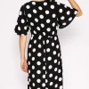 Polka Dot Dress In Black