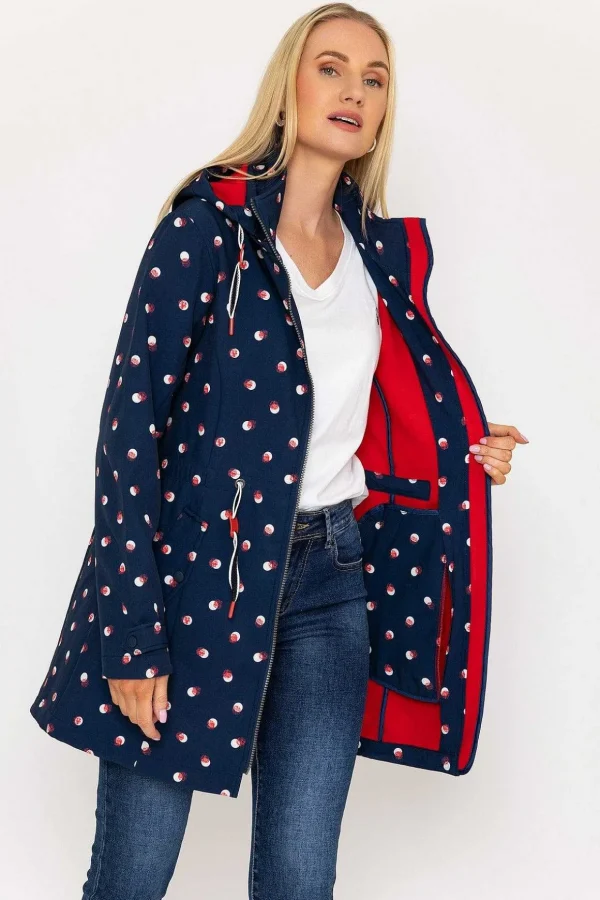 Polka Dot Print Bonded Jacket