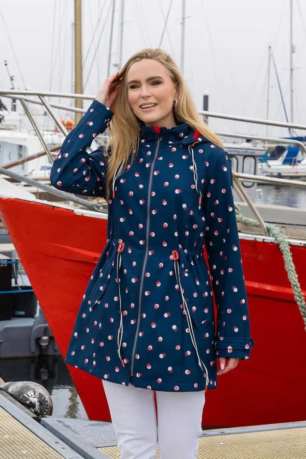 Polka Dot Print Bonded Jacket