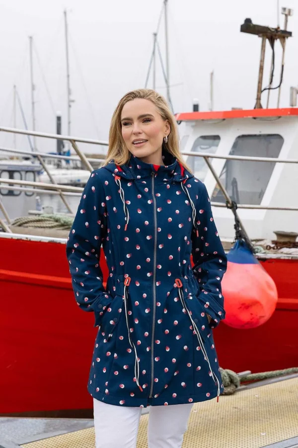 Polka Dot Print Bonded Jacket