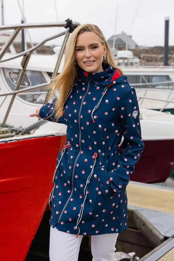 Polka Dot Print Bonded Jacket