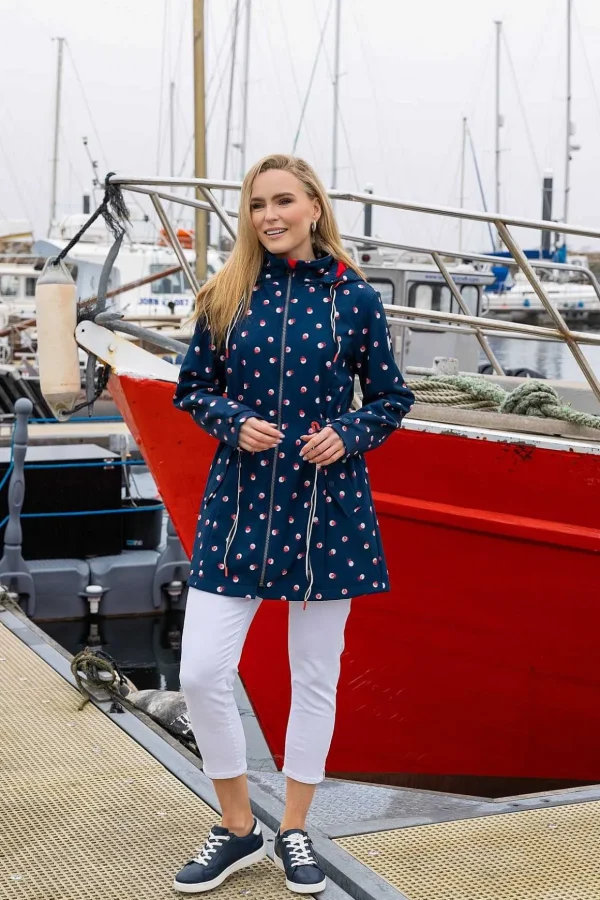 Polka Dot Print Bonded Jacket