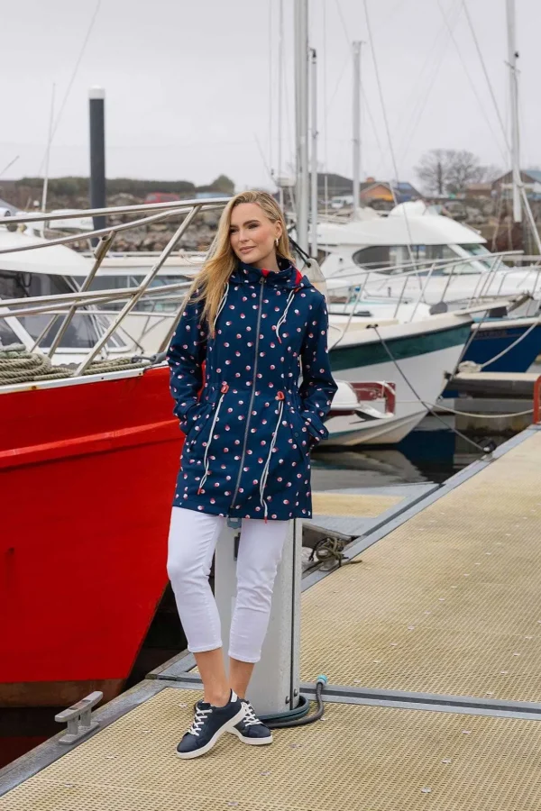 Polka Dot Print Bonded Jacket
