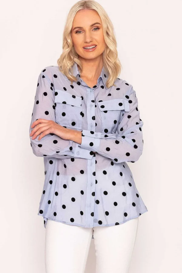 Polka Dot Shirt In Sage