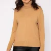 Polo Knit Jumper In Camel