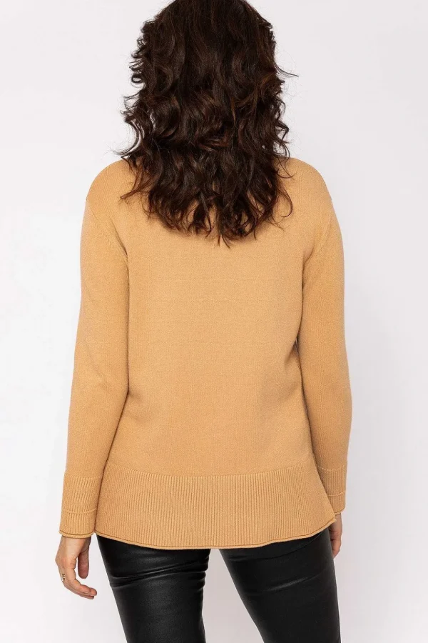Polo Knit Jumper In Camel