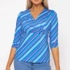 Printed Blue Jersey Top