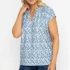 Printed Blue Jersey Top