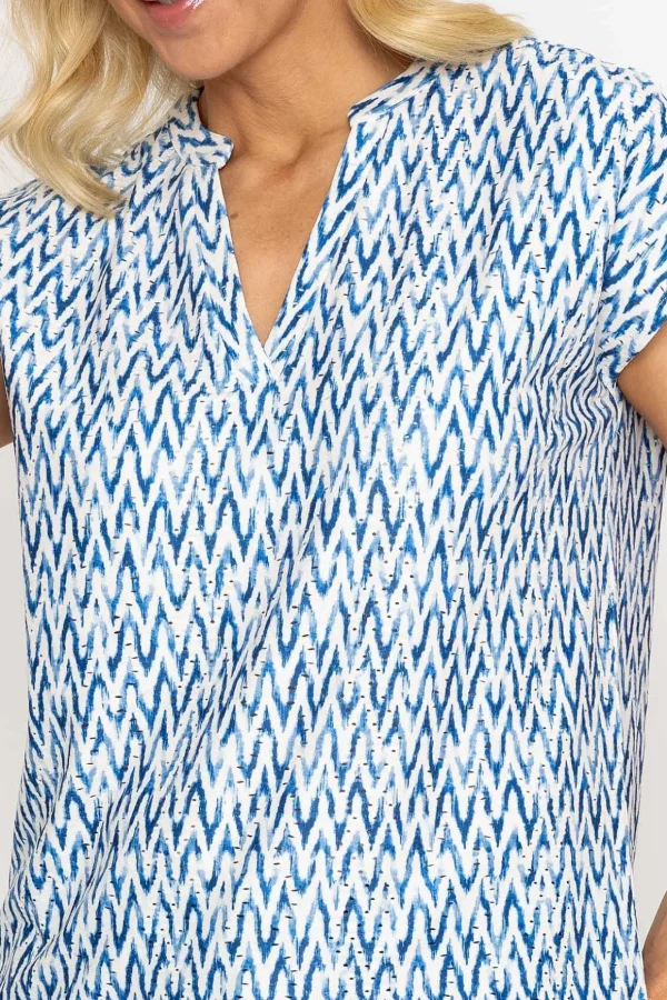 Printed Blue Jersey Top