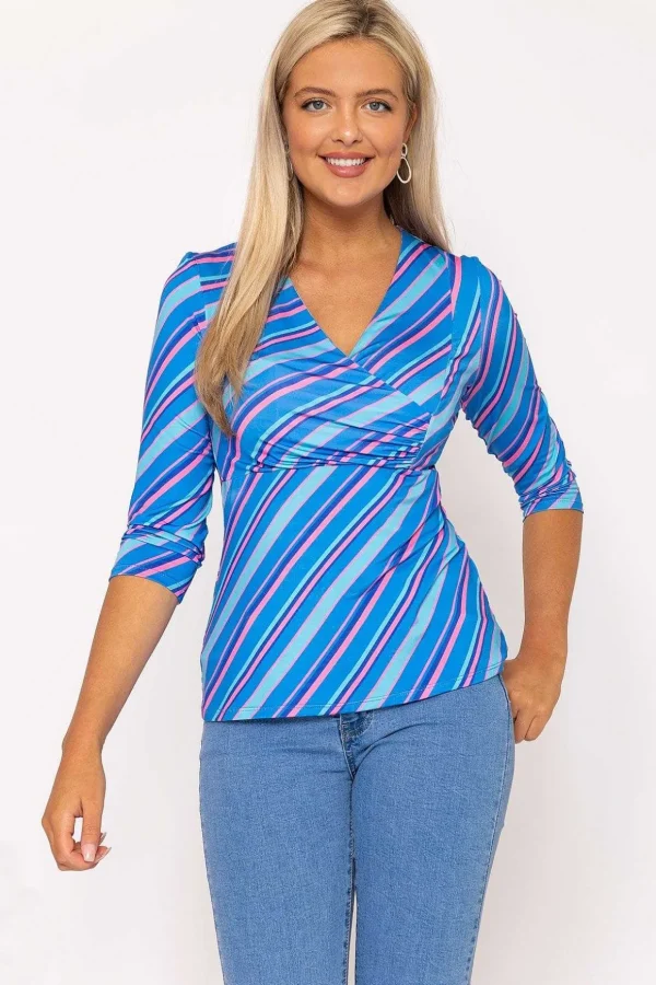 Printed Blue Jersey Top