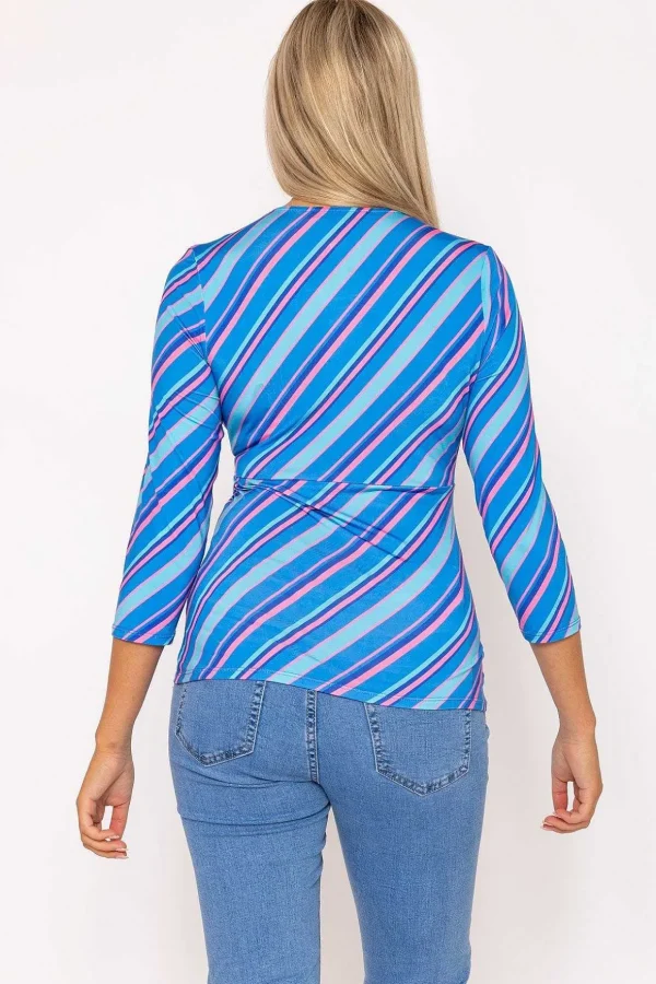 Printed Blue Jersey Top