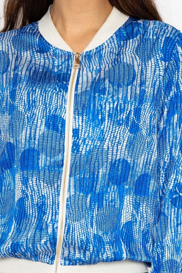 Printed Bomber Jacket In Blue