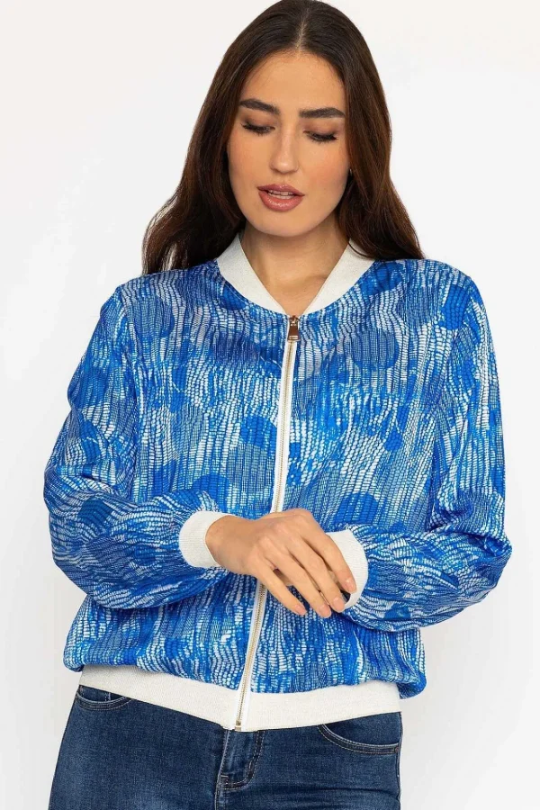 Printed Bomber Jacket In Blue