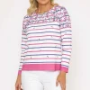 Printed Breton Top In Pink
