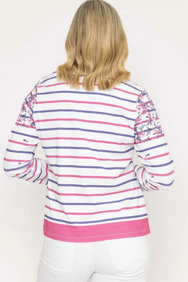 Printed Breton Top In Pink