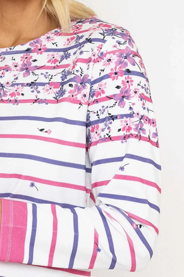Printed Breton Top In Pink