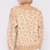 Printed Cardigan In Beige