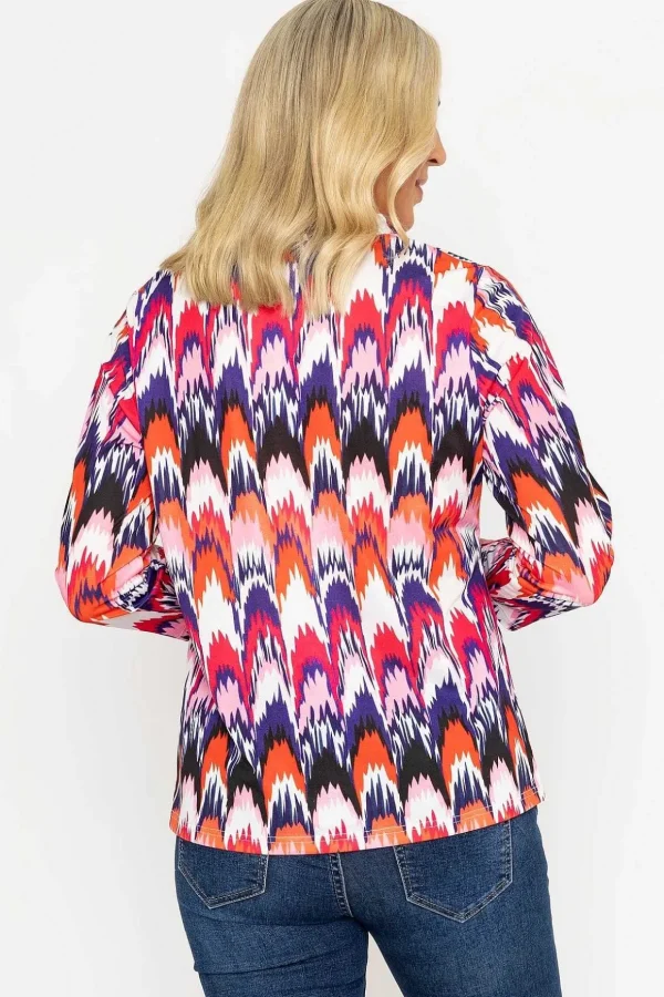 Printed Jersey Blouse In Pink