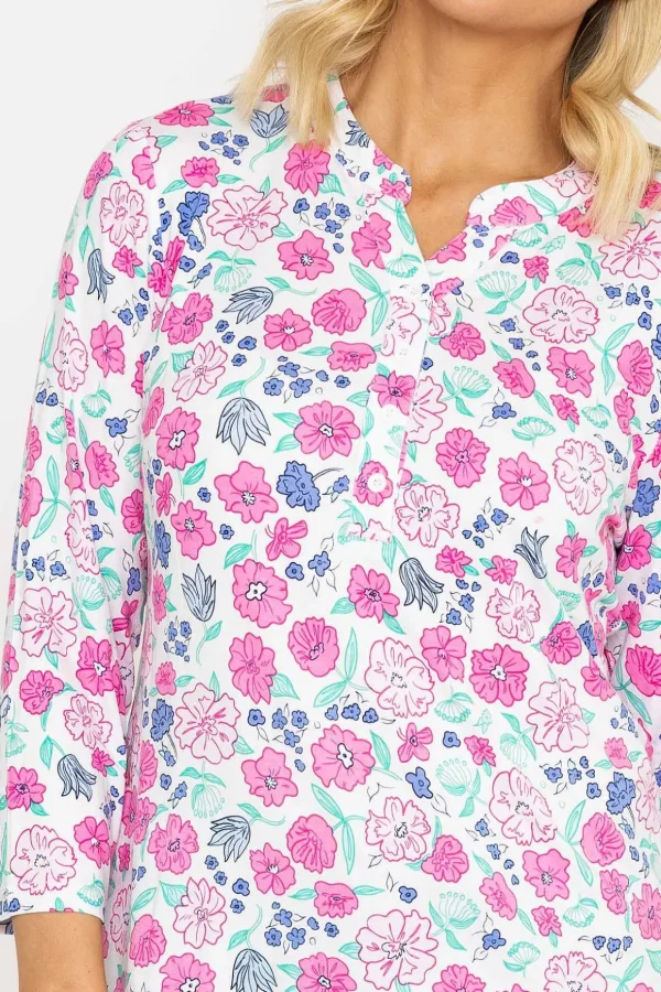 Printed Jersey Top In Pink