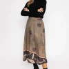 Printed Midi Skirt In Khaki