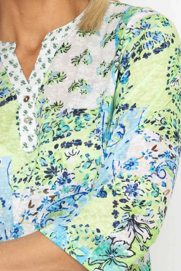 Printed Plaquet Top In Green