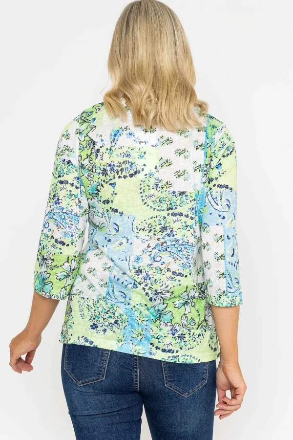 Printed Plaquet Top In Green