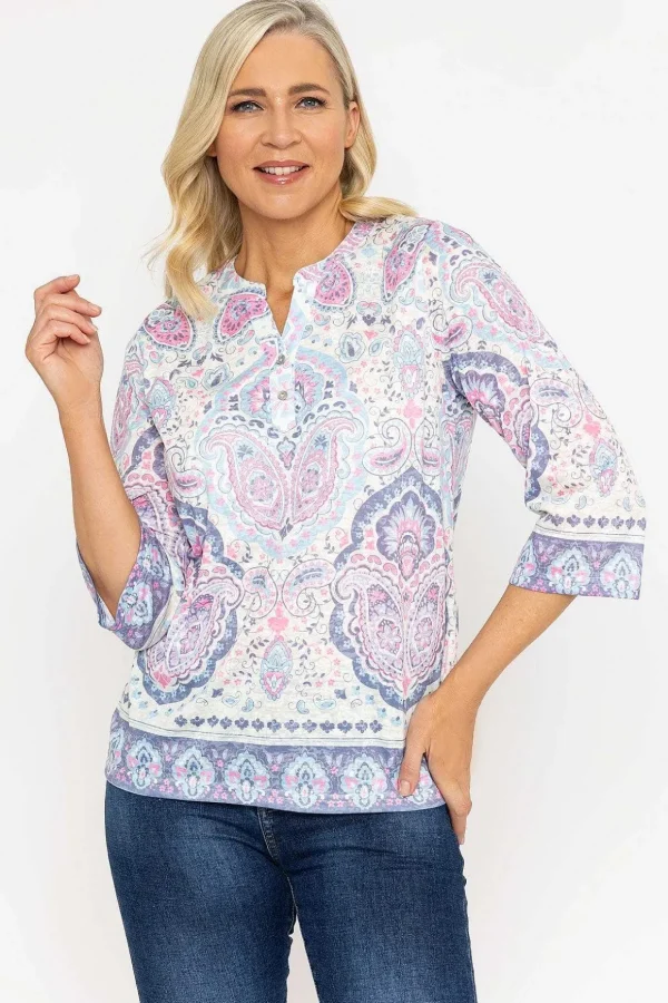 Printed Plaquet Top In Pink