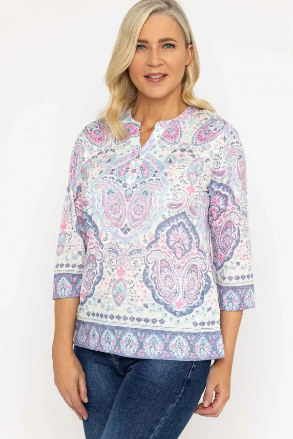 Printed Plaquet Top In Pink