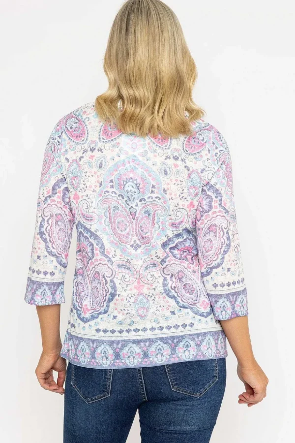 Printed Plaquet Top In Pink
