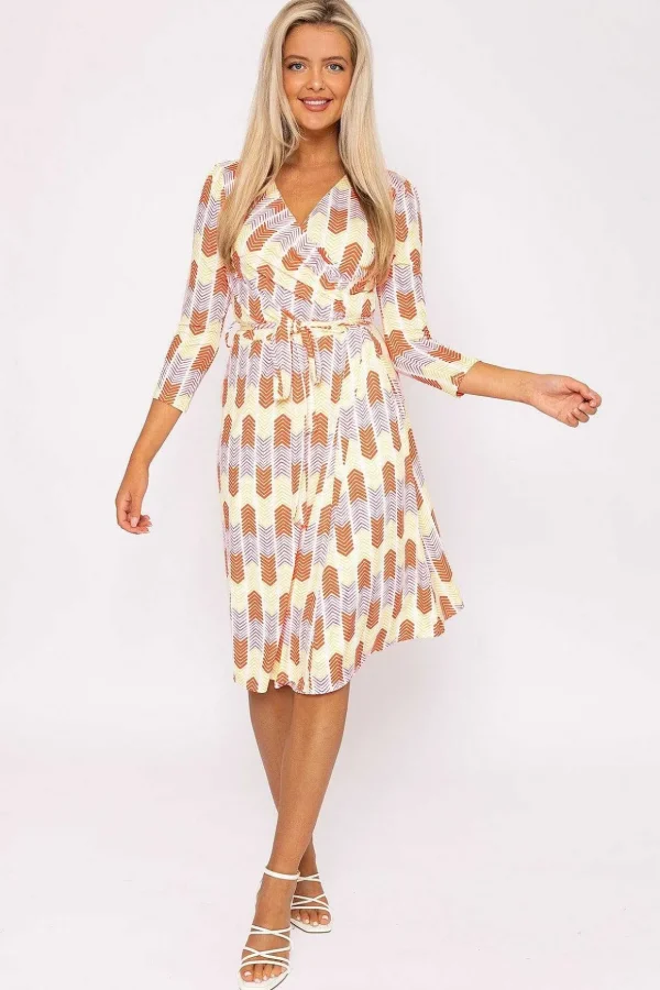Printed Red Jersey Dress