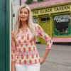 Printed Red Jersey Top