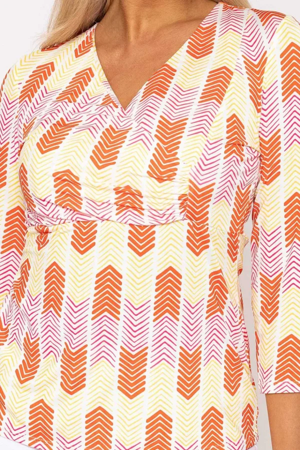 Printed Red Jersey Top