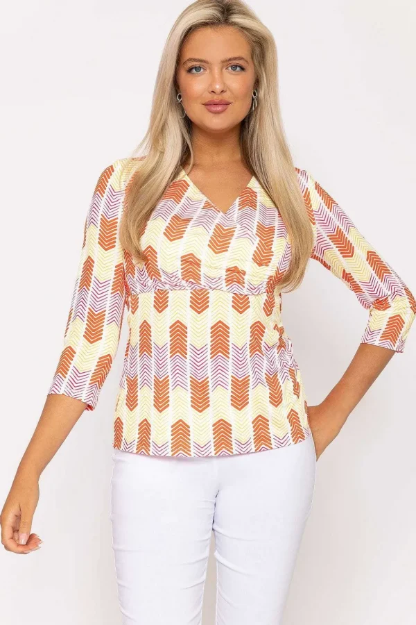 Printed Red Jersey Top
