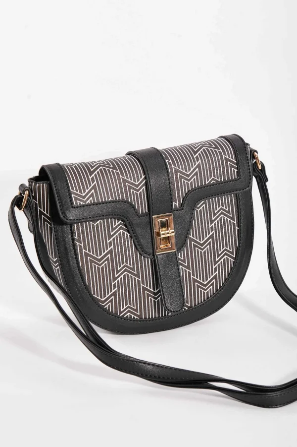 Printed Saddle Bag In Black