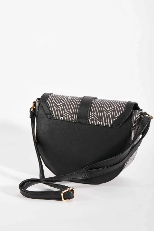 Printed Saddle Bag In Black