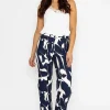 Printed Scuba Trouser In Navy