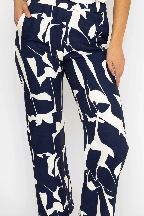 Printed Scuba Trouser In Navy