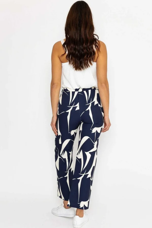 Printed Scuba Trouser In Navy