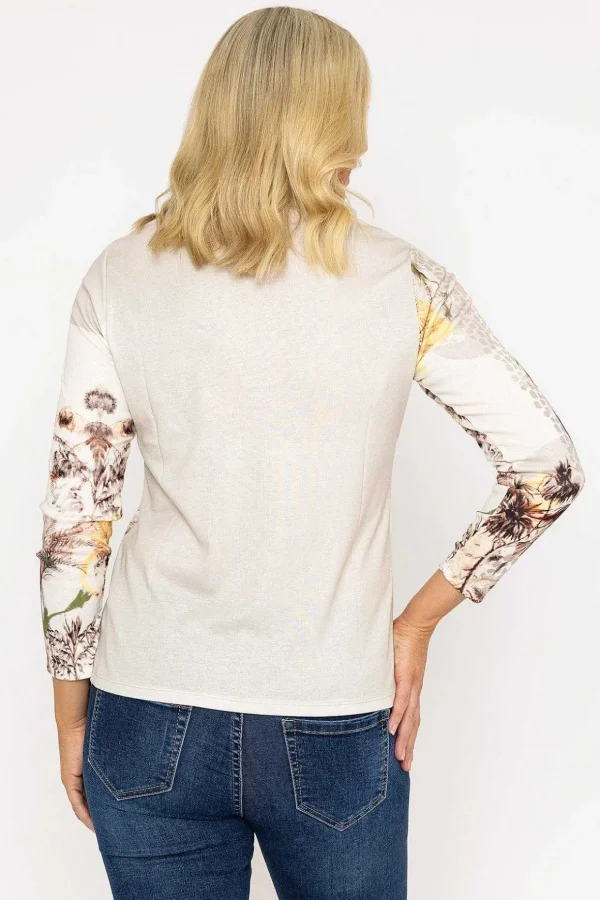 Printed Shirt Blouse In Beige