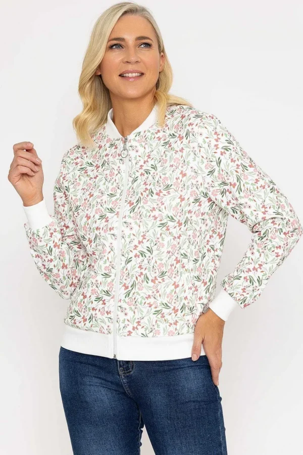 Printed Textured Jersey Bomber Jacket