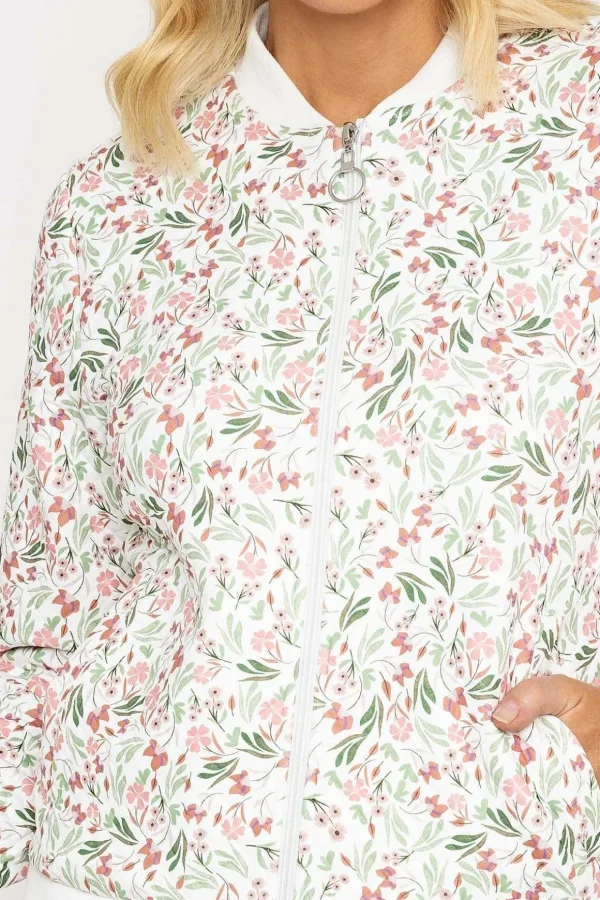 Printed Textured Jersey Bomber Jacket