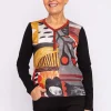 Printed Top In Black