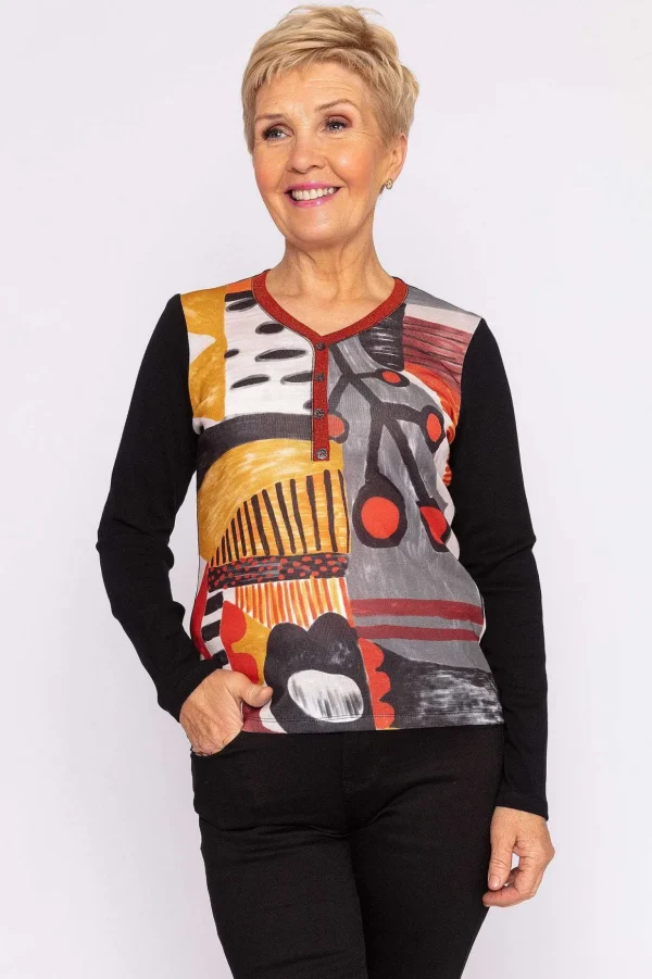 Printed Top In Black